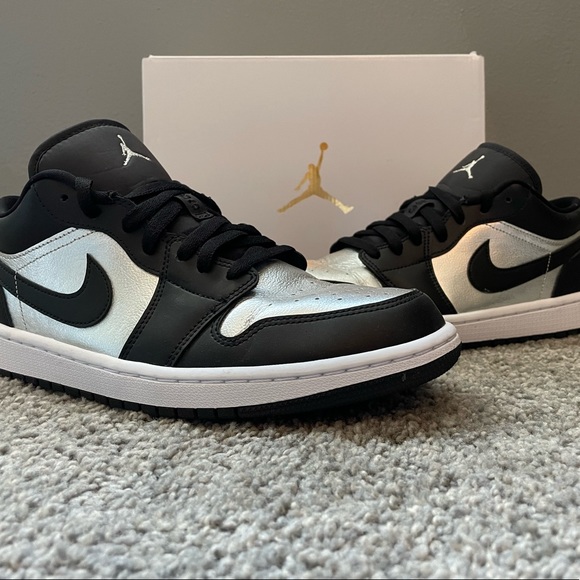 Jordan 1 Low SE Black Metallic Silver Mens 10.5 Women’s 12 main image 8